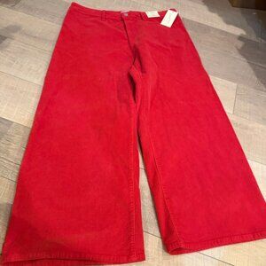 UNIVERSAL THREAD WOMENS RED CORDUROY SAILOR WIDE LEG PANTS NEW SIZE 17